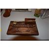 Image 2 : MIXED LOT: THE OAHU BAR ASHTRAYS, HULA GIRL W/UKULELE NODDER ALOHA BASE, KOA DESK CARD HOLDER W/CANO