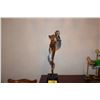 Image 1 : BRONZE NUDE SCULPTURE W/BLACK MARBLE BASE; SIGNED (26" TALL)