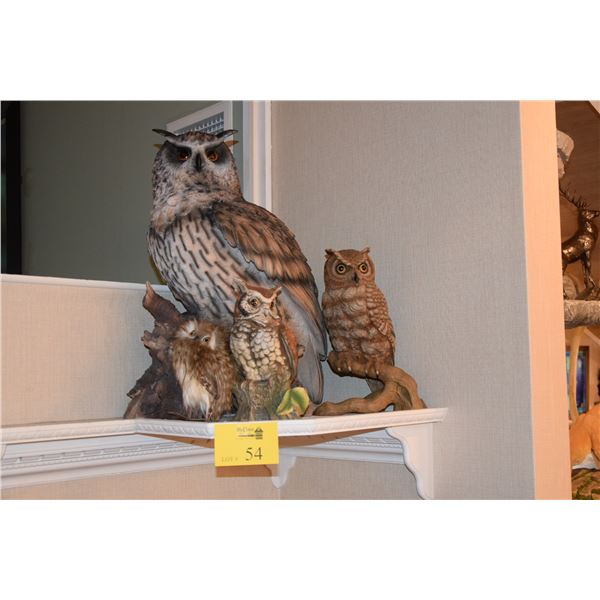 COLLECTION OF OWLS (4 PCS)