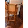 Image 3 : RATTAN BAR SWIVEL STOOLS W/UPHOLSTERED SEATS & CANE BACKS (5 PCS)