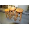 Image 1 : WOOD SWIVEL BAR STOOLS (3 PCS)