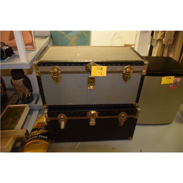 STEAMER TRUNKS (16 1/2" X 30" X 10" & 19" X 33 3/4" X 12 1/2") (2 PCS)