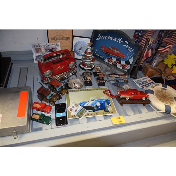 CLASSIC CAR COLLECTIBLES: CAR MODEL, PHONE, RADIO, CHRISTMAS TREE & CARS DECORATION, SIGNS (SHELBY &