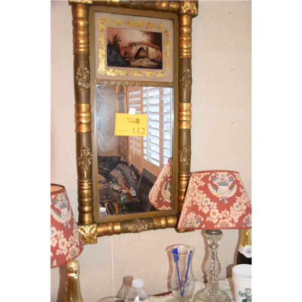 TRUMEAU MIRROR (31" X 15") & LAMPS (4 PCS)