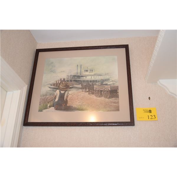 FRAMED POSTER, "NIGHT RUN TO FRIAR'S POINT"; JOHN STOBART