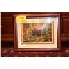 Image 1 : SHADOWBOX FRAMED HAND EMBROIDERY ON SILK, "2-PHONG CANH 177"; SIGNED HOANG LE XUAN (15" X 19")