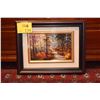 Image 1 : SHADOWBOX FRAMED HAND EMBROIDERY ON SILK, "LANDSCAPE158"; SIGNED HOANG LE XUAN (15" X 19")