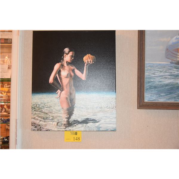 GALLERY WRAP GICLEE, "NUDE W/SPONGE" (20 1/4" X 24")