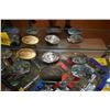 Image 2 : BELT BUCKLES: US NAVY, PEARL HARBOR, VIETNAM VETERAN, WELLS FARGO & CO, HONOLULU POLICE, ETC. (15 PC