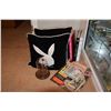 Image 2 : COLLECTION OF PLAYBOY: BARWARE, FIGURINES, ASHTRAYS, PILLOW, "COTTON TAIL" PLAQUE, ETC.