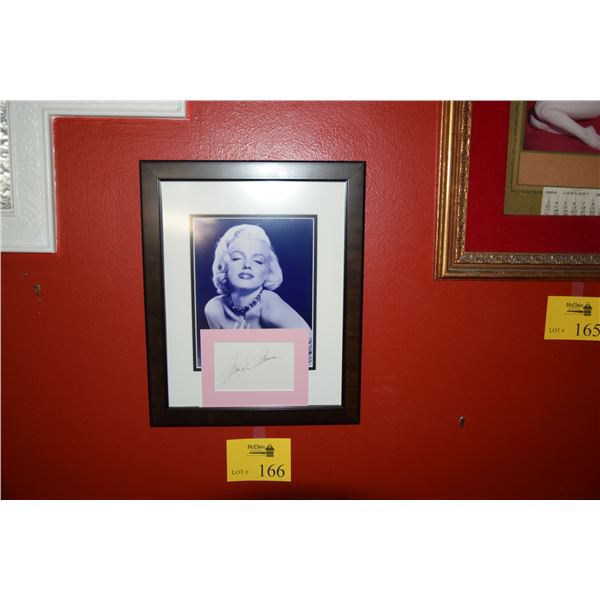 FRAMED MARILYN MONROE PHOTOGRAPH W/AUTOGRAPH (13" X 16")