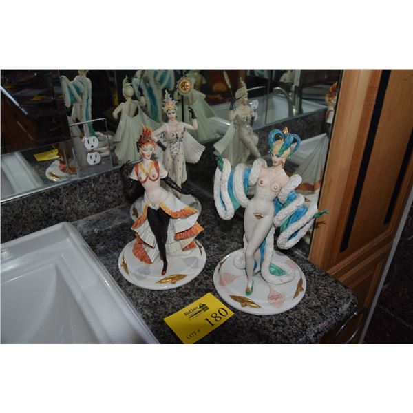 CAPODIMONTE PORCELLANA FIGURINES: BALLERINA "CAN CAN" (3 PCS)