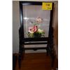 Image 1 : FRAMED HAND EMBROIDERY ON SILK TABLE SCREEN, "FRAGRANCE OF LOTUS"; SIGNED XQ VIET NAM (29 1/2" X 17"