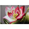 Image 2 : FRAMED HAND EMBROIDERY ON SILK TABLE SCREEN, "FRAGRANCE OF LOTUS"; SIGNED XQ VIET NAM (29 1/2" X 17"