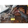 Image 1 : ANIMAL STATUARY: WOOD BEAR, BRONZE EAGLE & BRONZE ELEPHANT (3 PCS)