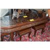 Image 1 : CARVED ASIAN STYLE LOW TABLE W/6 STOOLS (60" X 21" X 18 1/4" H) (7 P CS)