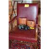 Image 1 : RED LEATHER ARM CHAIR