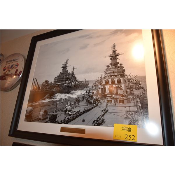 FRAMED PHOTO, USS MISSOURI, AUGUST 1945