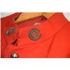 Image 8 : NORMANDIE: 1ST CLASS STEWARDS JACKET, RED W/BLACK BRAID ON SHOULDER & CUFFS & 2 METALLIC GOLD LOGOS 