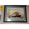Image 3 : TITANIC PROPELLERS PRINT W/RECOVERED COAL PIECE, OLYMPIC & TITANIC WHITE STAR LINE VINTAGE ADVERTISE