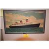 Image 1 : FRAMED SS NORMANDIE PHOTOGRAVURE PUBLISHED NASCON SERVICE INC. (19" X 32")