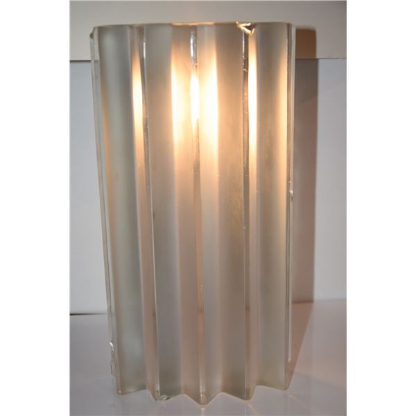 FRENCH LINE-NORMANDIE: CRYSTAL LENS BY LALIQUE FROM THE SS NORMANDIE, MOLDED FOR THE LIGHT STATIONS 