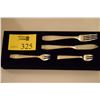 Image 1 : NORMANDIE: HER FIRST CLASS SILVER PLATED BUTTER KNIFE (8 1/4"), DINNER FORK (8 1/4"), OYSTER FORK (6