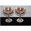 Image 5 : FRENCH LINE: SILVER PLATED SHERBERT GLASS W/HOUSE LOGO ON THE SIDE (4 1/2" H) & SILVER PLATED TRAY, 
