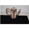 Image 4 : FRENCH LINE: SILVER PLATED HOT MILK PITCHER BY CHRISTOFLE W/HOUSE LOGO ON THE SIDE (5" H) & SILVER P