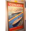 Image 1 : FRAMED VINTAGE TRAVEL POSTER, CA. 1950, CUNARD CHERBOURG-NEW YORK (40.2" X 24/8")
