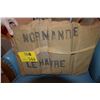 Image 2 : NORMANDIE LIFE JACKET, COTTON OVER CORK W/NORMANDIE & LE HARVE IN 2" HIGH LETTERS ACROSS THE BACK, D