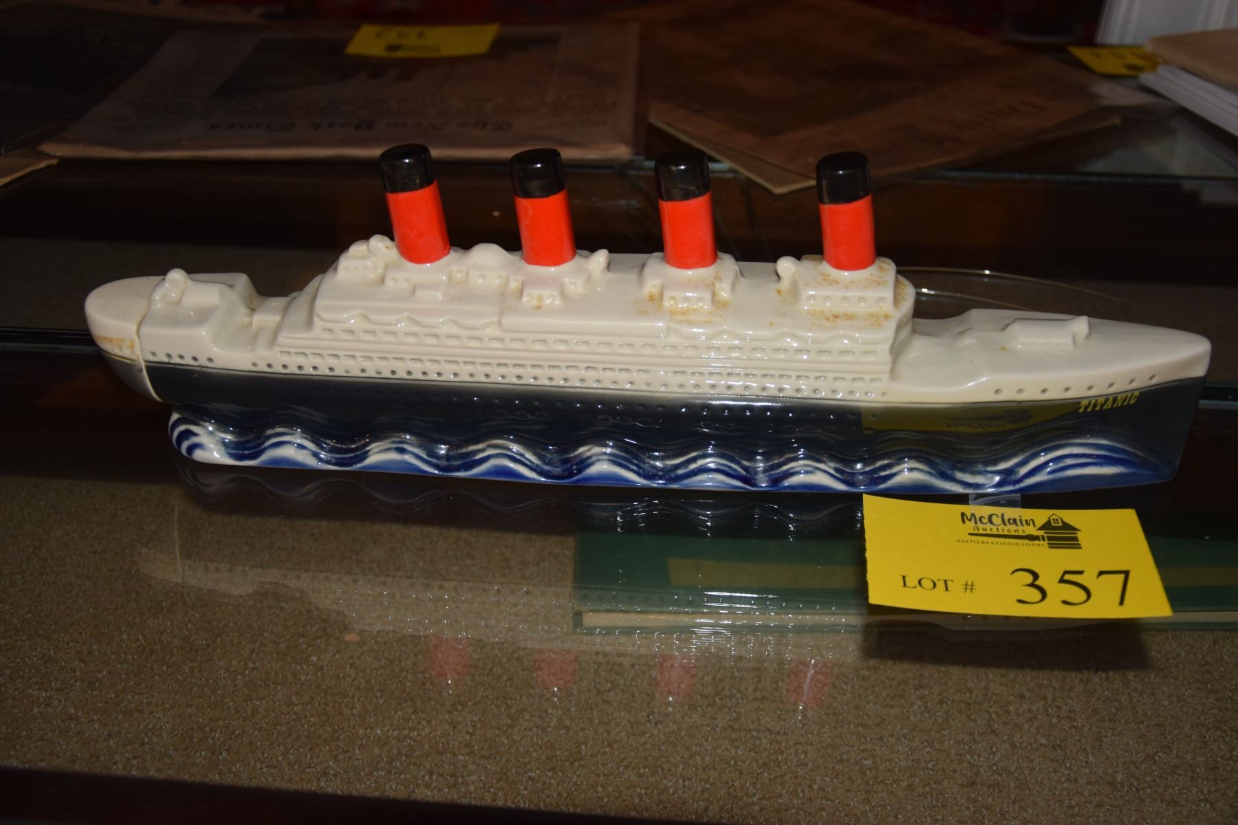 LIQUOR BOTTLE 185 RMS TITANIC CREATED BY PAUL LUX 1970 EXCLUSIVELY FOR