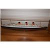 Image 2 : THE QUEEN MARY, CUNARD WHITE STAR MODEL SHIP IN PLEXI CASE W/WOOD BASE, PRODUCED & BUILT BY MARITIME