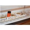 Image 8 : THE QUEEN MARY, CUNARD WHITE STAR MODEL SHIP IN PLEXI CASE W/WOOD BASE, PRODUCED & BUILT BY MARITIME