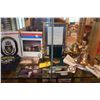 Image 1 : COLLECTION OF COLLECTIBLE ITEMS FROM THE USS PRINCETON: FRAMED PRINT, BRASS BELL, HAT, STEMWARE, MED