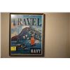 Image 1 : FRAMED NAVY TRAVEL POSTER (24" X 30")