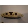 Image 2 : TERRA COTTA BANK IN THE SHAPE OF THE NORMANDIE (10" X 3 1/2" X 2") & GOLD PLATED MEDALLION GIVEN TO 