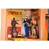 Image 3 : 6 SHELVES OF MARINE STATUES, TRAINING FIGURES & FRAMED PRINT, SIGNED