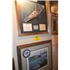 Image 1 : FRAMED PRINTS, "USS IOWA W/MEDALLIONS-INVITATION TO COMMISSIONING" & "USS ENTERPRISE W/MEDALLIONS" (