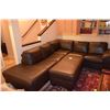 Image 1 : LEATHER SOFA & OTTOMAN