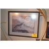 Image 2 : FRAMED PRINT, COYOTE HOWLING AT MOON; SIGNED 7/250, HUSKY PLAQUE & HUSKY PICTURE (3 PCS)