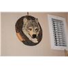 Image 4 : FRAMED PRINT, COYOTE HOWLING AT MOON; SIGNED 7/250, HUSKY PLAQUE & HUSKY PICTURE (3 PCS)