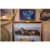 Image 1 : FRAMED HUSKY LIGHT W/REMOTE; SIGNED MEGER & FRAMED CANVAS PRINT, "MISSED ONE"; RICHARD LUCE (2 PCS)