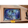Image 2 : FRAMED HUSKY LIGHT W/REMOTE; SIGNED MEGER & FRAMED CANVAS PRINT, "MISSED ONE"; RICHARD LUCE (2 PCS)