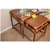 Image 1 : RATTAN NESTING TABLES (2) & RATTAN SIDE TABLES (2) (4 PCS)