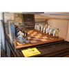Image 1 : MILITARY MOTIF CHESS BOARD ON CUSTOM BASE W/PLEXIGLASS COVER