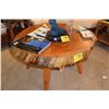 Image 1 : NATURAL SLAB WOOD COFFEE TABLE (41" D)