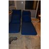 Image 1 : LOUNGE CHAIRS W/BLUE CUSHIONS & SIDE TABLE (3 PCS)
