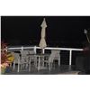 Image 1 : BROWN JORDAN PATIO SET W/TABLE, UMBRELLA & 6 ARM CHAIRS (8 PCS)
