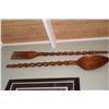 Image 1 : LARGE WOODEN FORK & SPOON